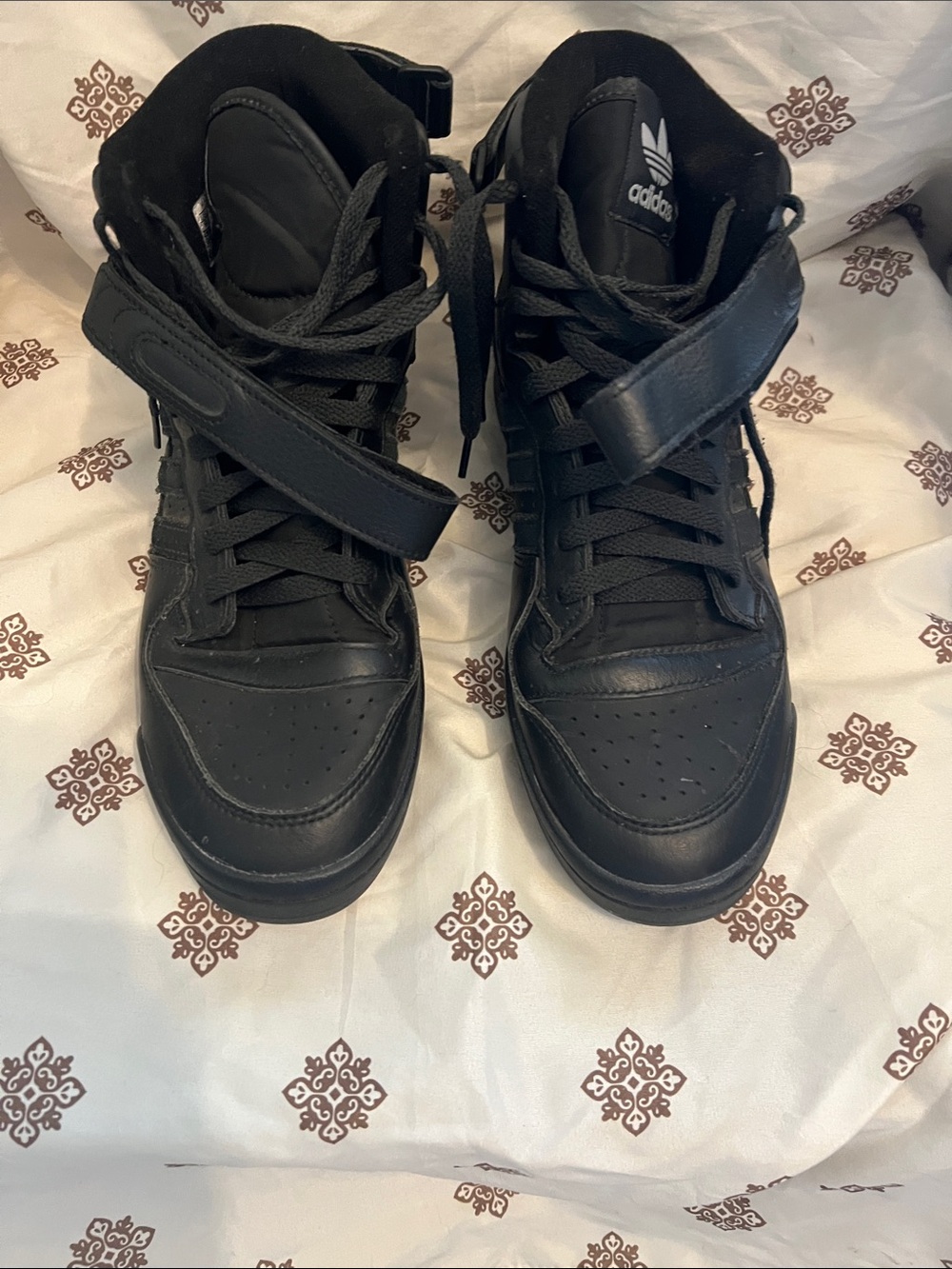 adidas Forum 84 high black gold leather sneakers